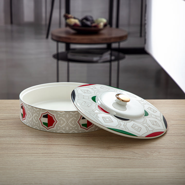 Almarjan 25 CM Fonon Collection Porcelain Bowl With Cover - 7772