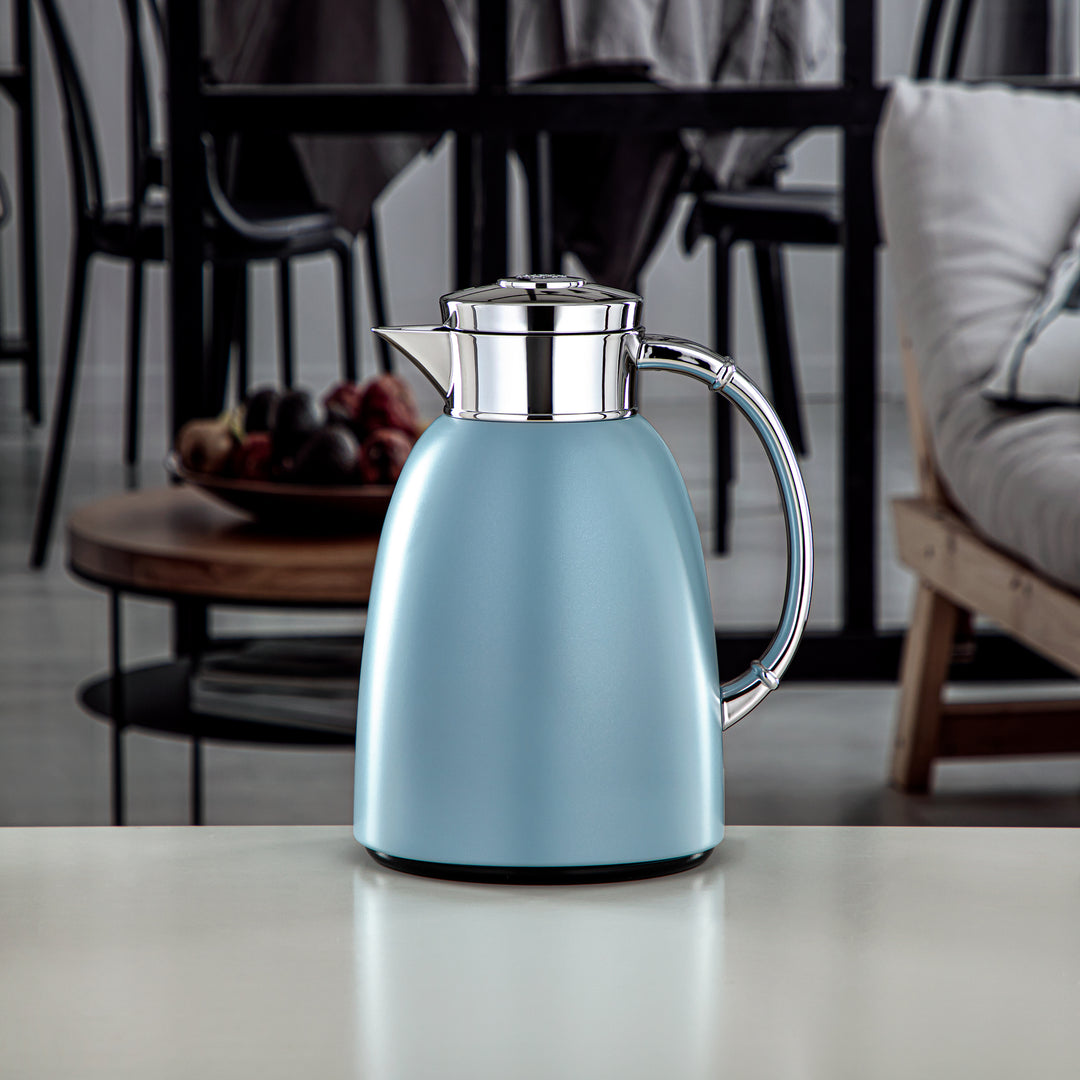 Almarjan Vacuum Flask 1.0L (QVC-1000Q406YZC) - Push Button, Light Blue | Modern Serveware