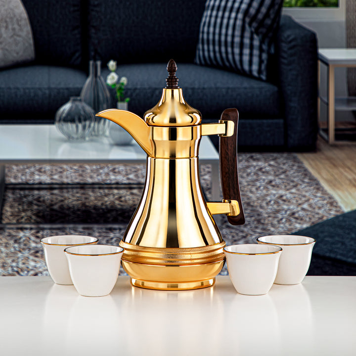 Almarjan 5 Pieces Coffee Set Gold SND-060G-MDW5