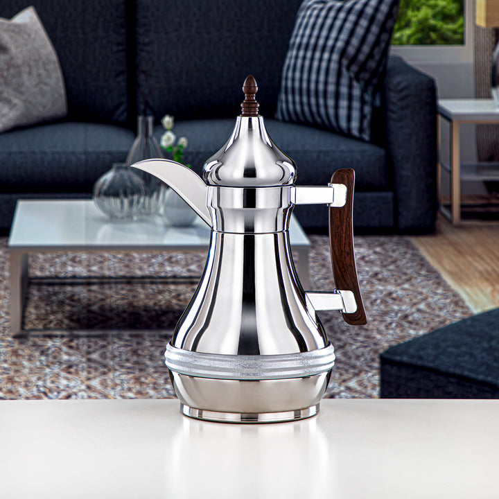 Almarjan 1 Liter Stainless Steel Vacuum Dallah Silver - SND-100CR-MDW