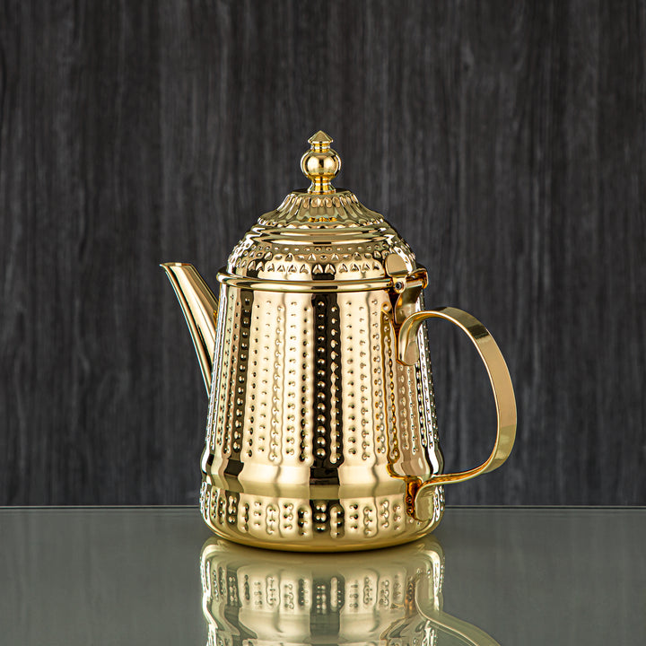 Almarjan 48 Ounce Barari Collection Stainless Steel Teapot Gold - STS0013053