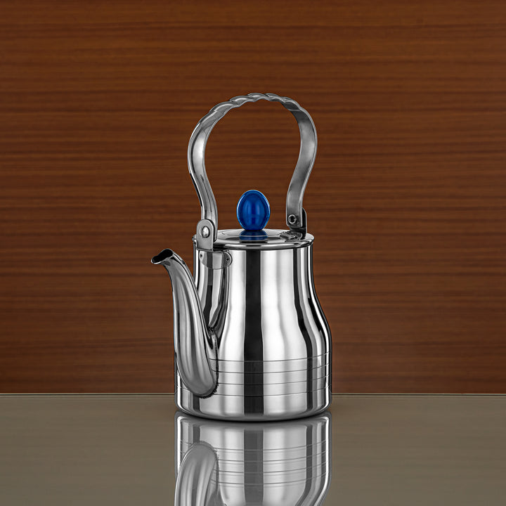 Almarjan 0.9 Liter Elegance Collection Stainless Steel Tea Kettle Silver & Blue - STS0013136