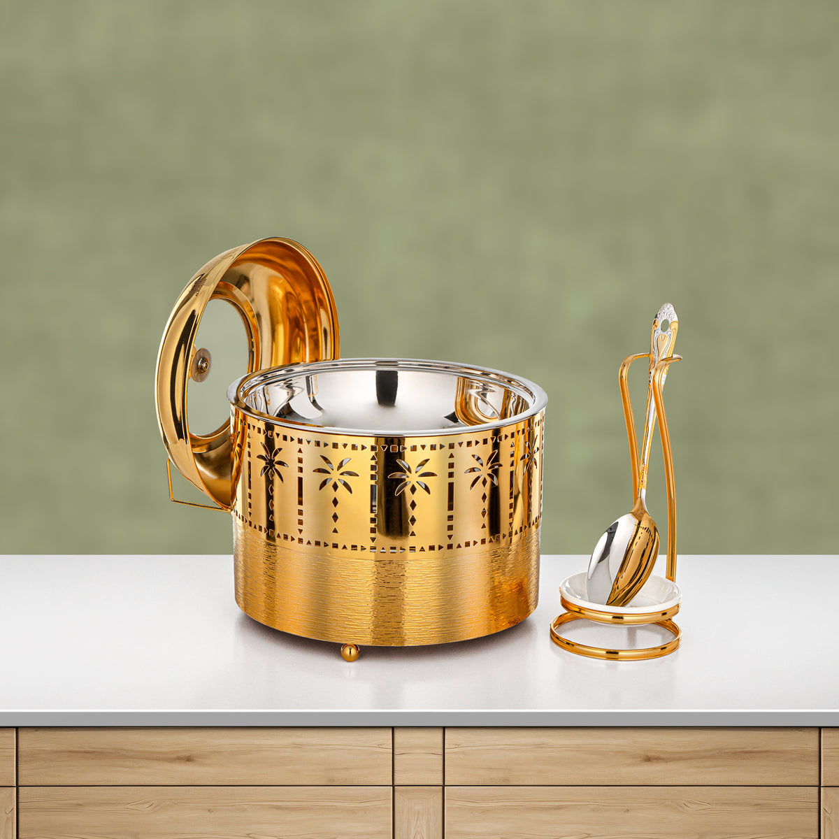 Almarjan 2L Chafing Dish, Brushed Gold