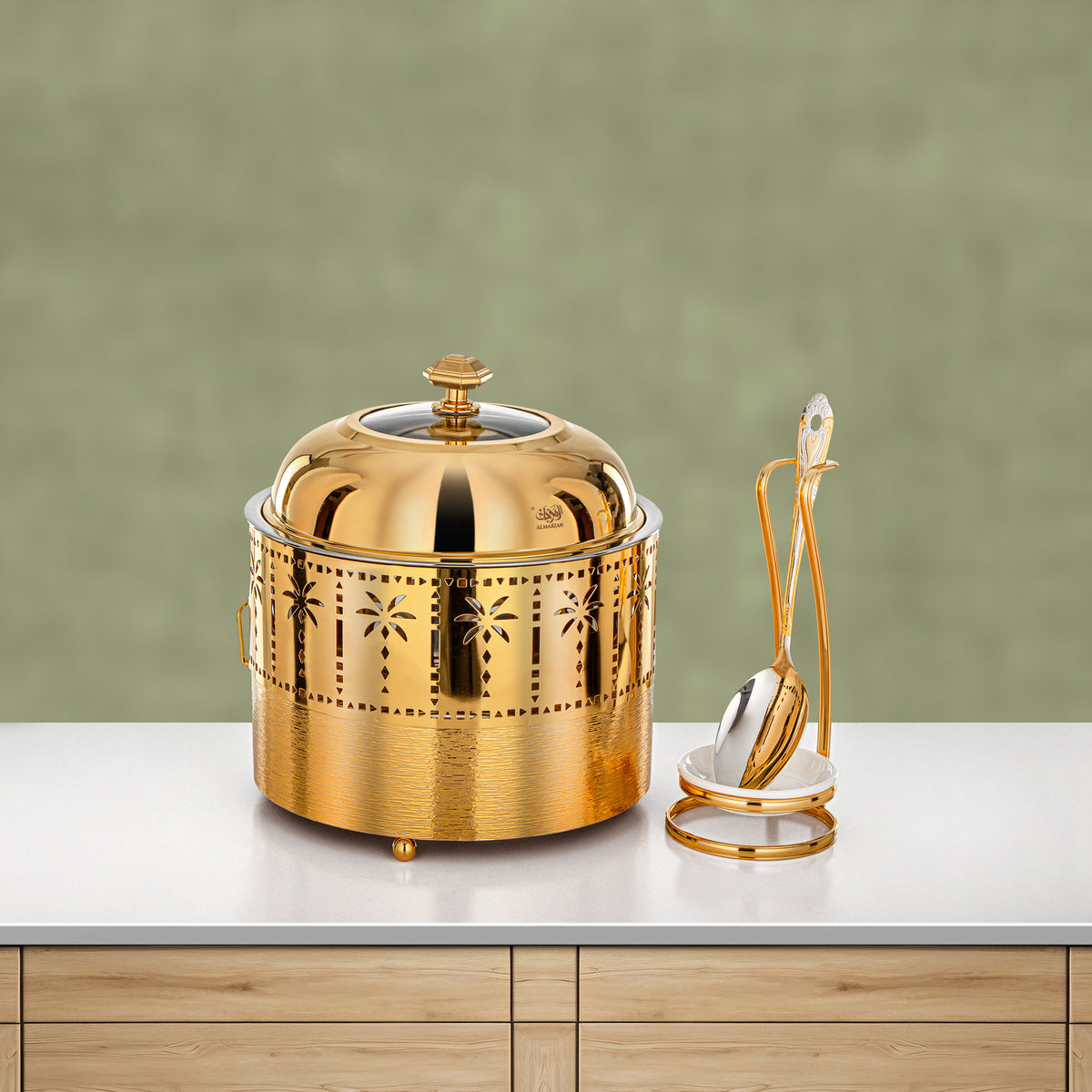Almarjan 2L Chafing Dish, Brushed Gold