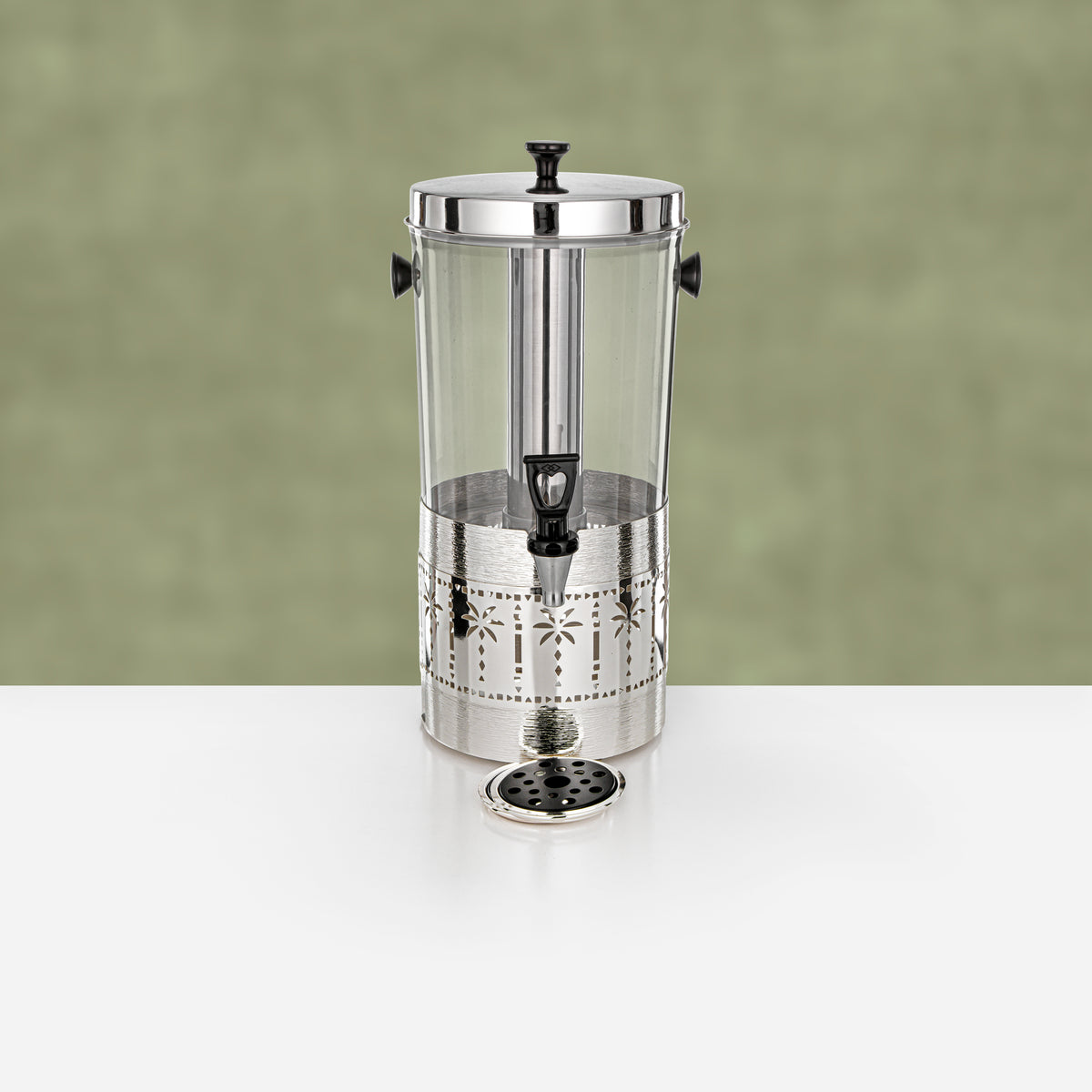 Almarjan 8L Juice Dispenser, Brushed Silver & Black
