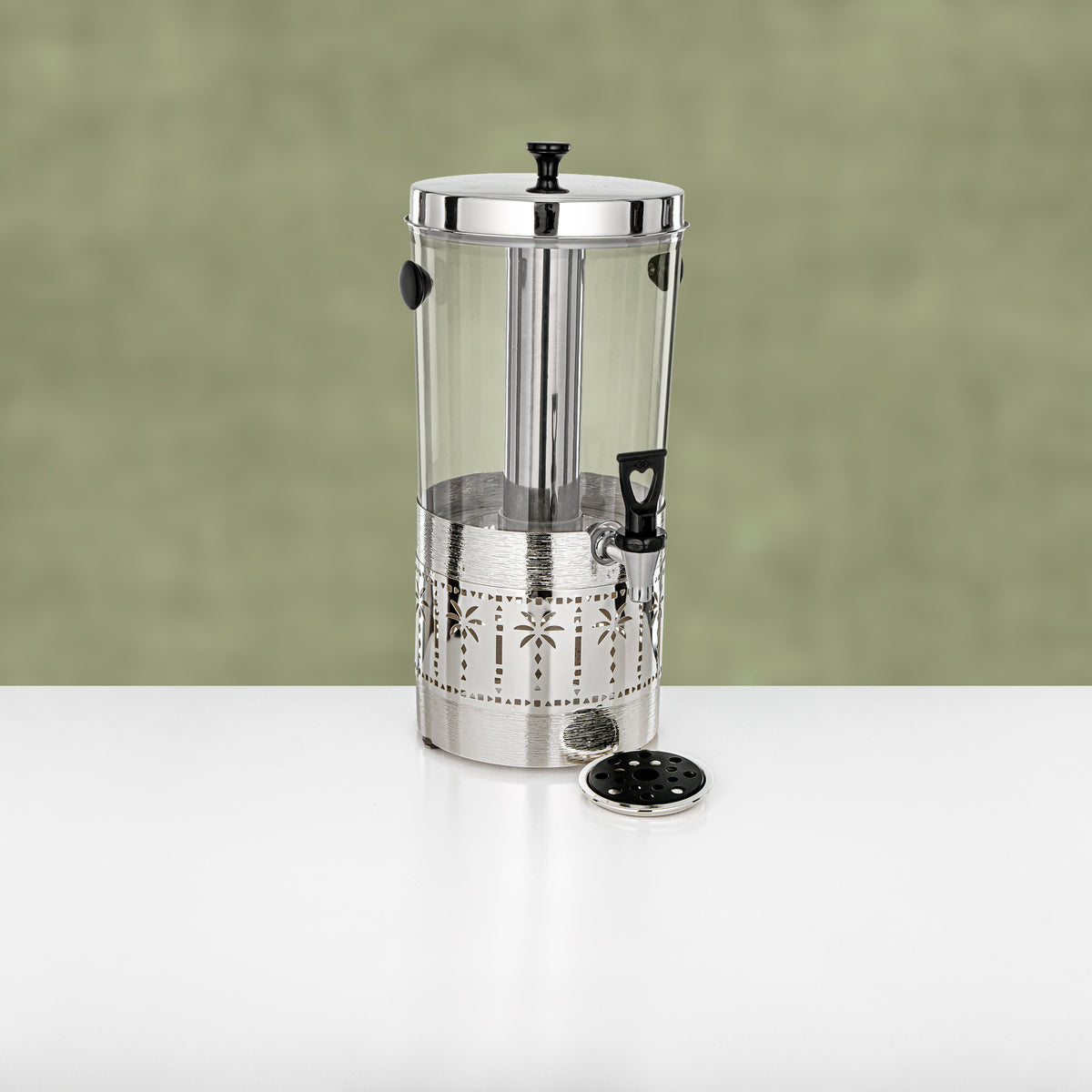 Almarjan 8L Juice Dispenser, Brushed Silver & Black