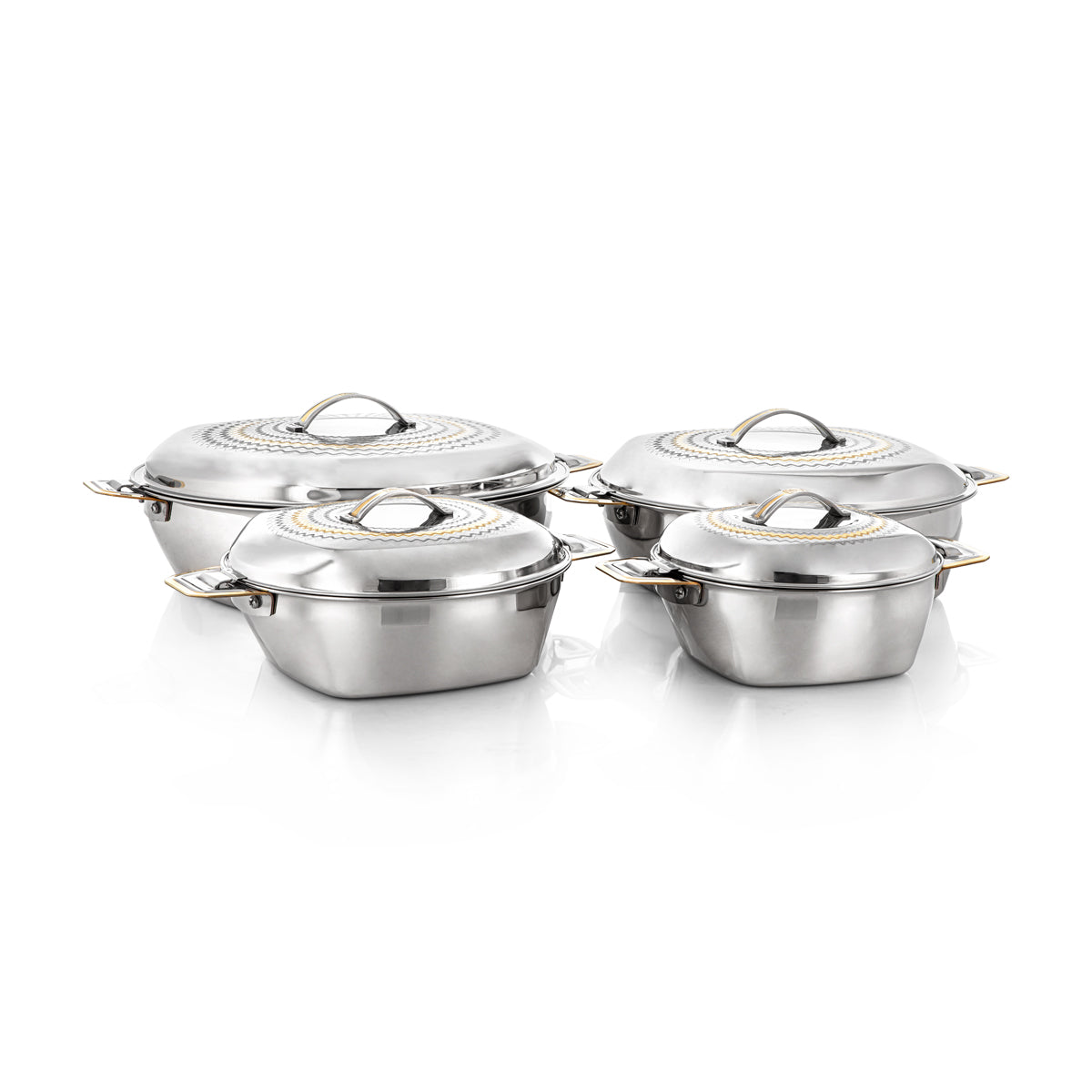 Almarjan 4 Pieces Ohood Collection Stainless Steel Hot Pot - H23EPG6HG