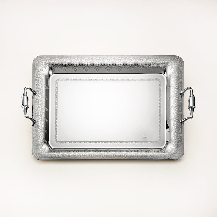 Almarjan 50 CM Teresa Collection Stainless Steel Serving Tray Silver - STS2051228