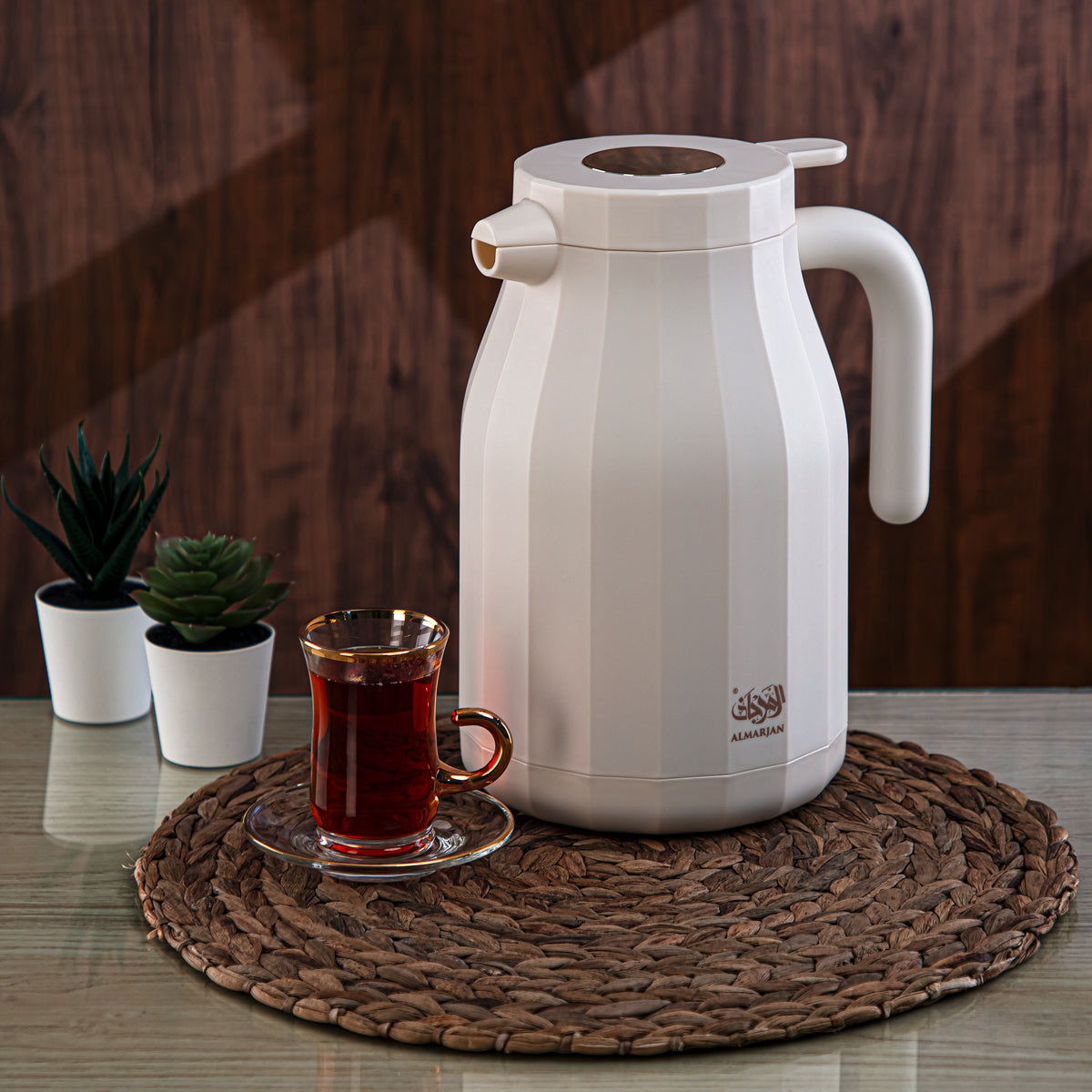 Almarjan 1.5 Liter Vacuum Flask Matt Ivory - UKM20-150 MIV