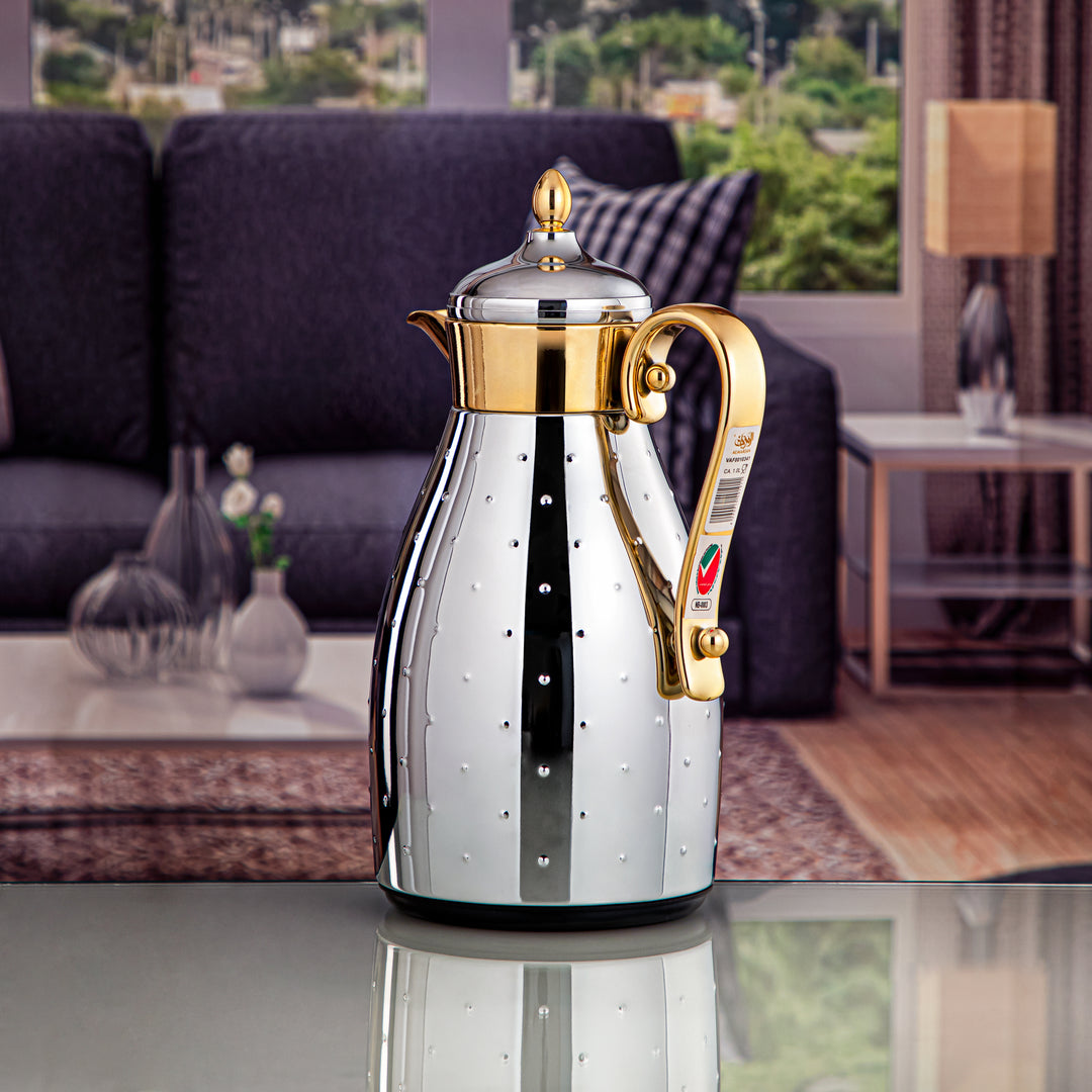 Almarjan 1 Liter Vacuum Flask Silver & Gold - VAF0010341