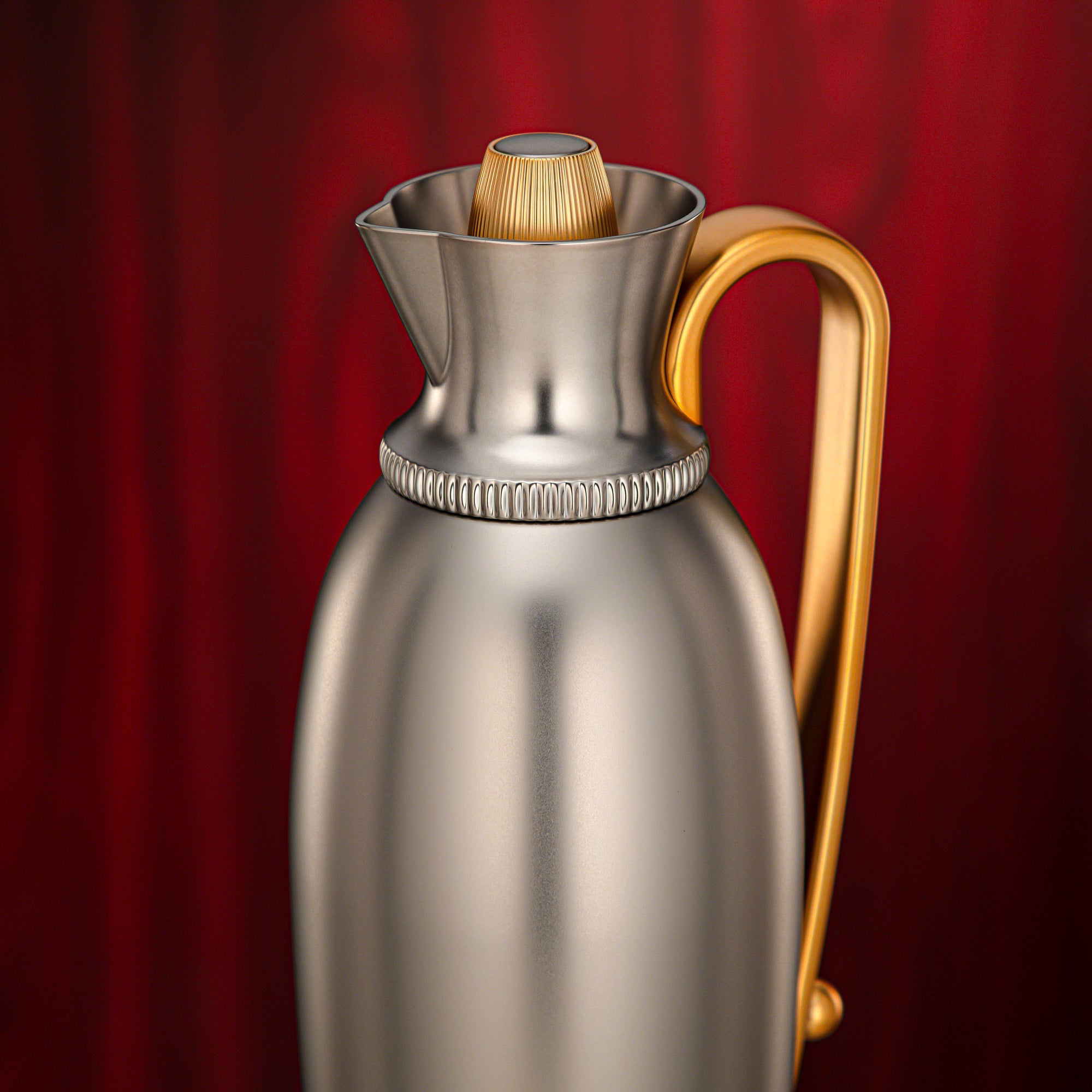 طقم ترامس المرجان 0.7 لتر و1 لتر بلمسة نيكل غير لامع وذهبي