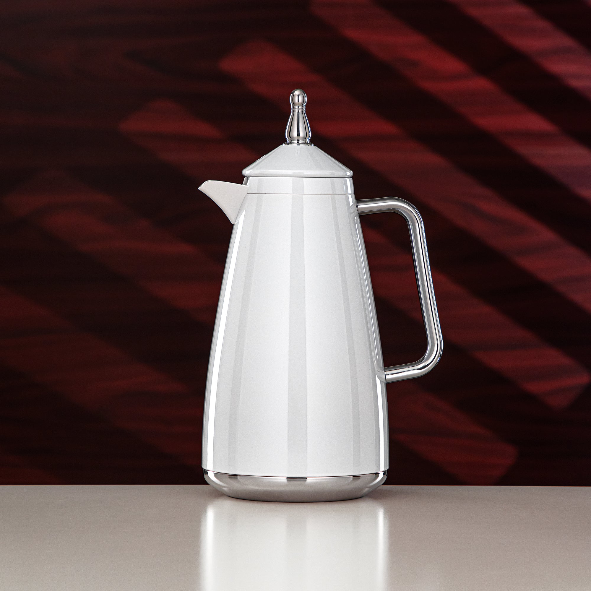 Almarjan Vacuum Flask Set 1L + 1L White & Silver