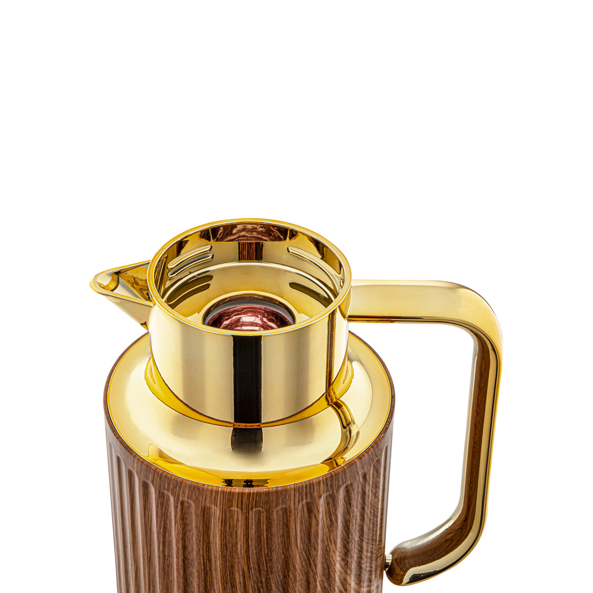 Almarjan 1.6 Liter Vacuum Flask  Light Wood & Gold - 2C122-160 LW/G