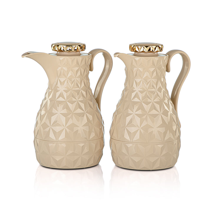 Almarjan 2 Pieces Vacuum Flask Set Beige & Gold - 2C124AB-100 MBG/G