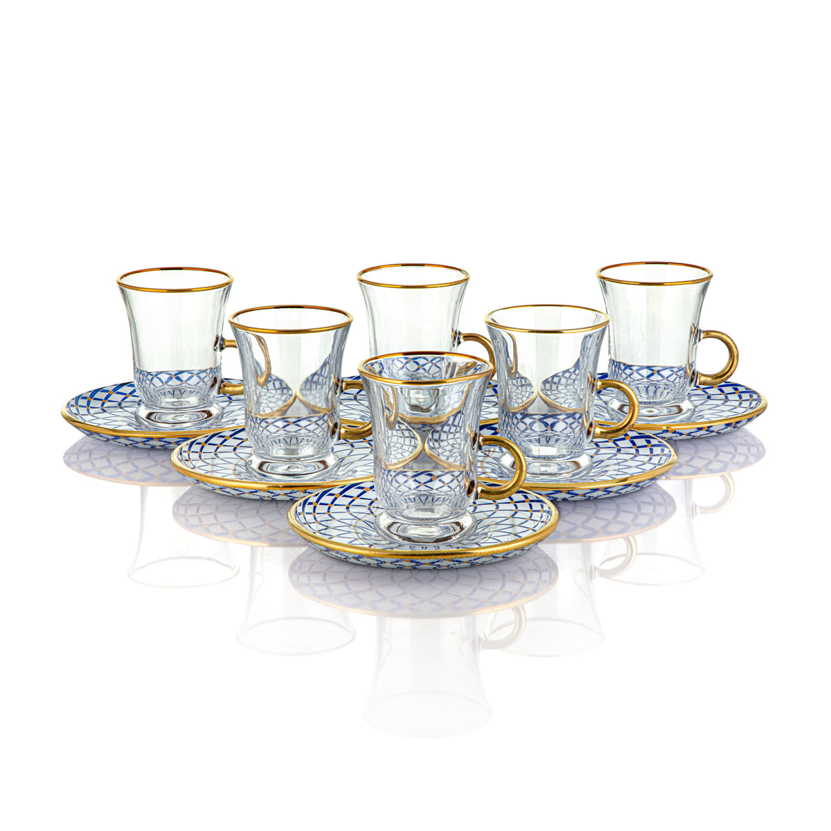 Almarjan 6 Pieces Asya Collection Glass Tea Cups - 87084