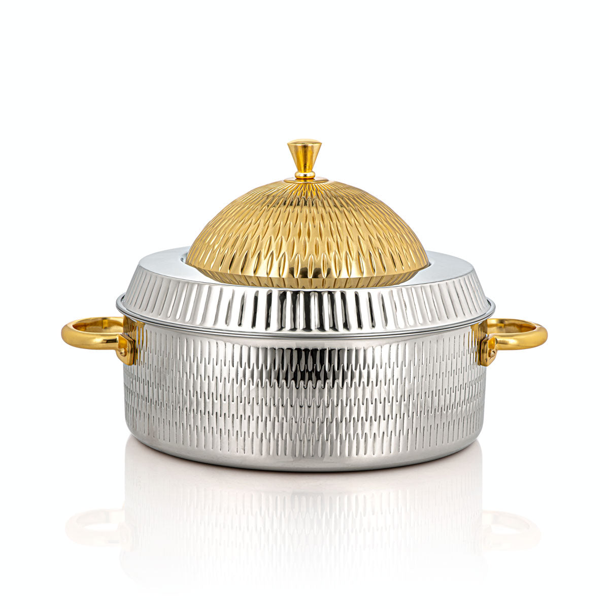 Almarjan 35 CM Stainless Steel Hot Pot Silver & Gold - MD-205 A