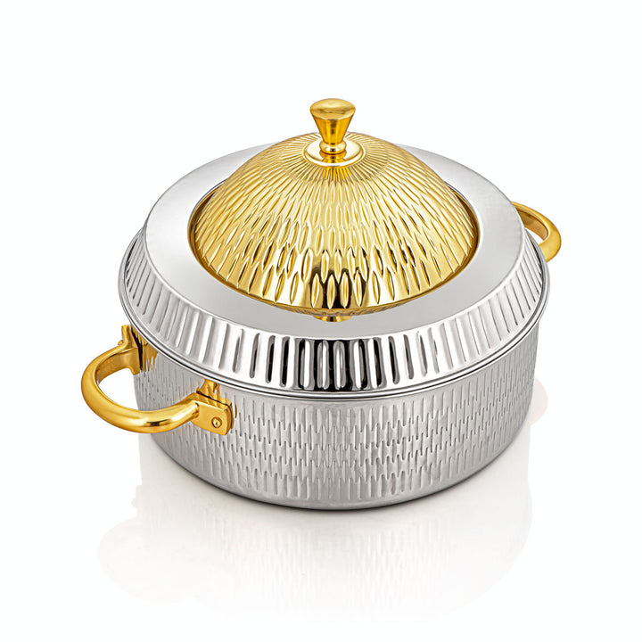 Almarjan 32 CM Stainless Steel Hot Pot Silver & Gold - MD-205 B