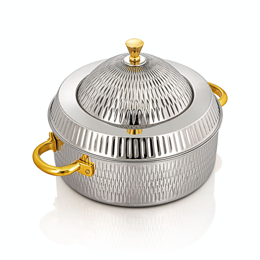 Almarjan 32 CM Stainless Steel Hot Pot Silver & Gold - MD-206 B