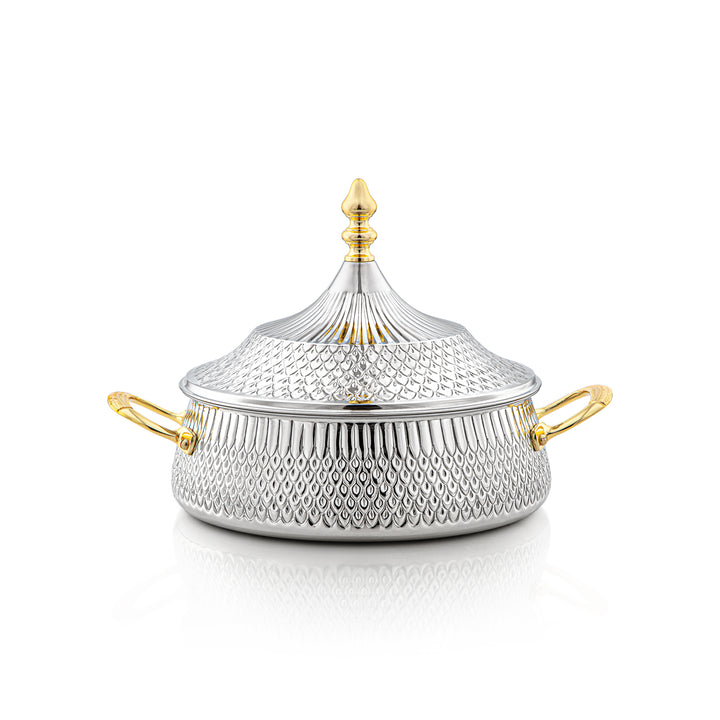 Almarjan 25 CM Brass Hot Pot Silver & Gold - MD-2931D