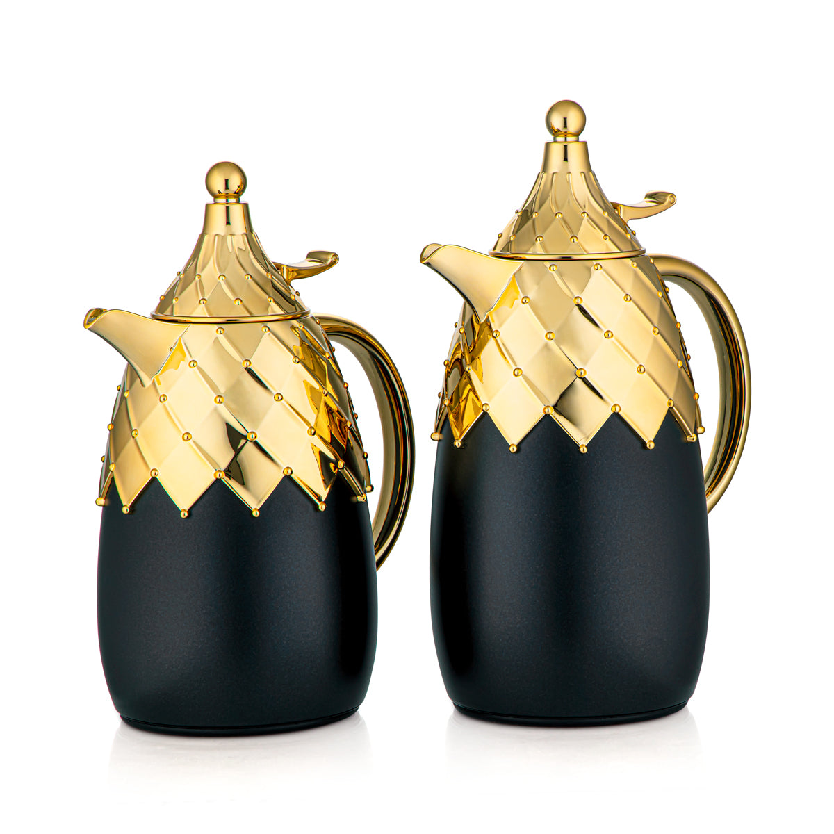 Almarjan 2 Pieces Vacuum Flask Set Black & Gold - PZC-0700/1000Q75YC95