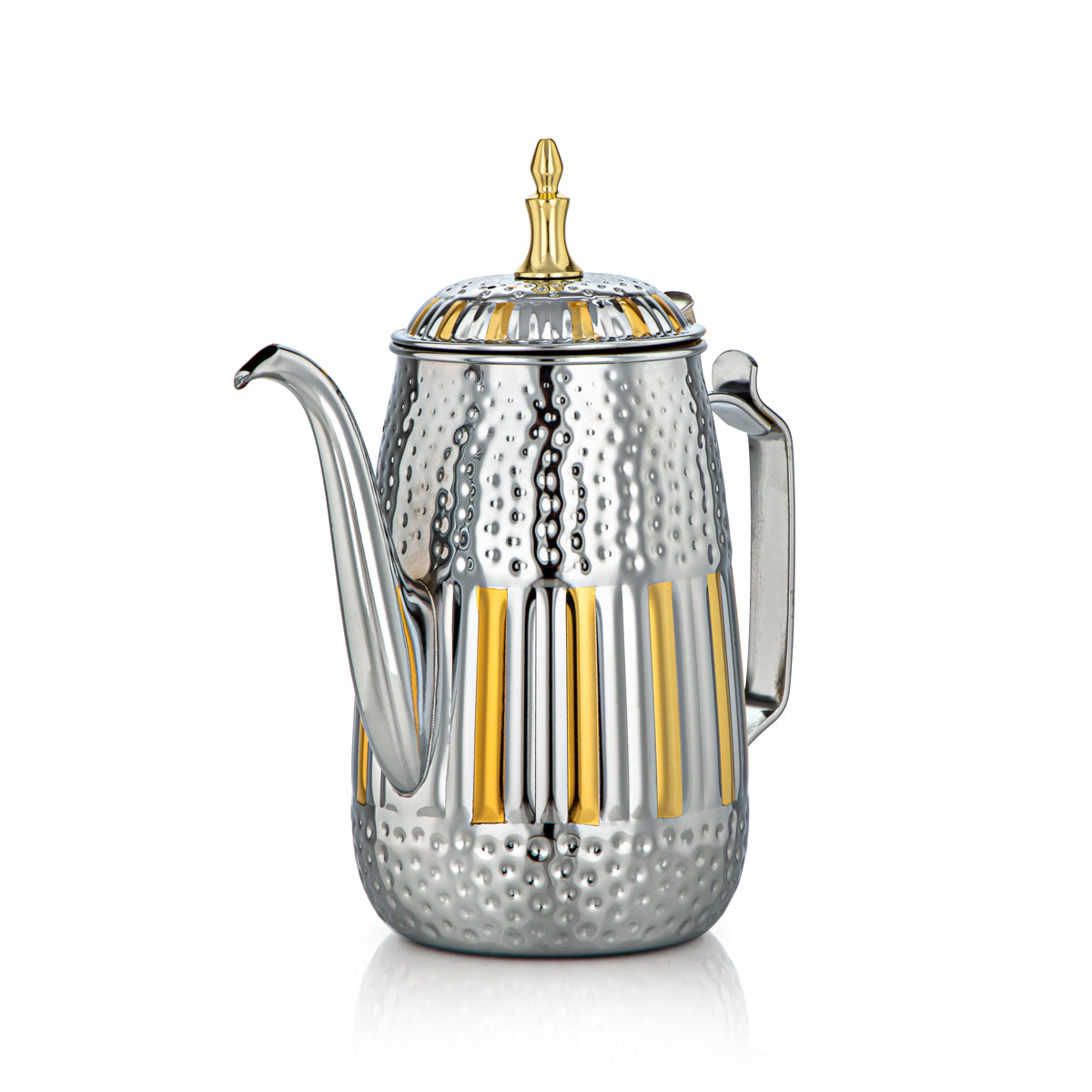 Almarjan 1.3 Liter Marabaa Collection Stainless Steel Milk Jug Silver & Gold - STS0010953