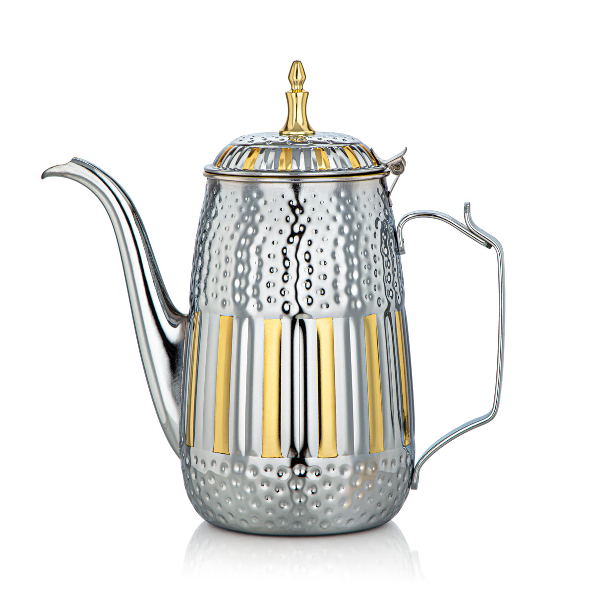 Almarjan 1.8 Liter Marabaa Collection Stainless Steel Milk Jug Silver & Gold - STS0010954