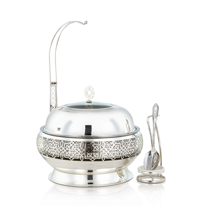 Almarjan 6.5 Liter Chafing Dish With Spoon Silver - STS0012925