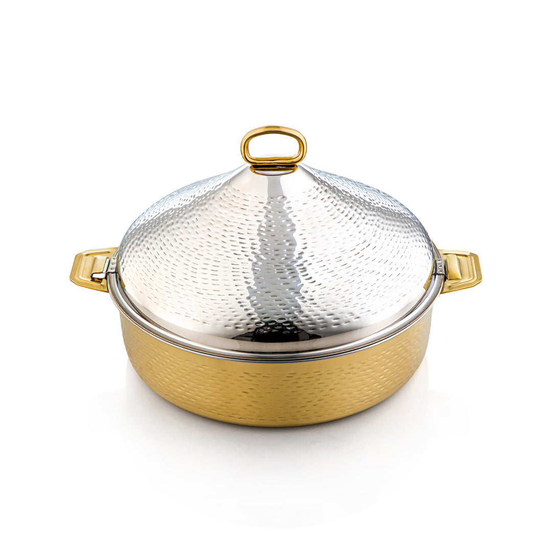 Almarjan 35 CM Abeer Collection Stainless Steel Hot Pot Silver & Gold - H21MG53 Lock