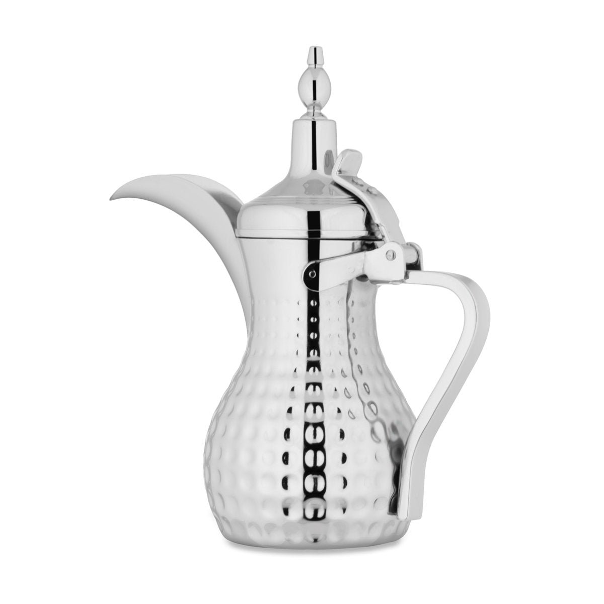 Almarjan 1 Liter Hammered Collection Stainless Steel Dallah Silver - STS0010550